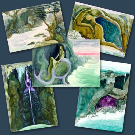 5-pack of Phillipa Bower Greetings Cards